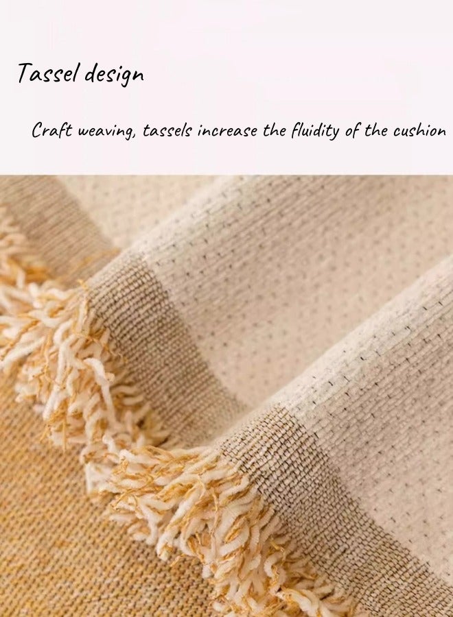 Aikenn Couch Cover,Boho Sofa Covers,Chenille Sofa Cover,With Tassel Loveseat Covers,Anti Slip Love Seat Couch Covers For 3 Cushion Couch,Washable Slipcover For Sofa Protector,For Kids, Dogs, Pets,180*230cm(Pack Of 1)(Beige)  - Image 4