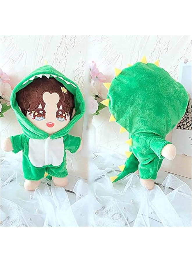 Dinosaur Suit 20cm(7.8in) Plush Doll Clothes Onesies + Shoe 2-Piece Set Green Pajamas (Green) - Image 5