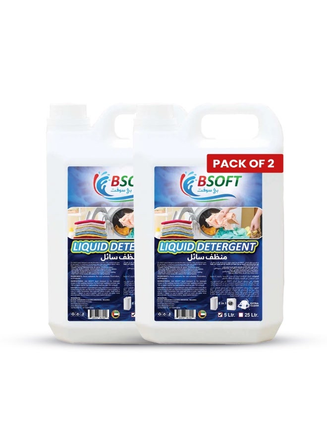 BSOFT Laundry Detergent Liquid 5-Litre Blissful Scent Dual Pack - Image 1