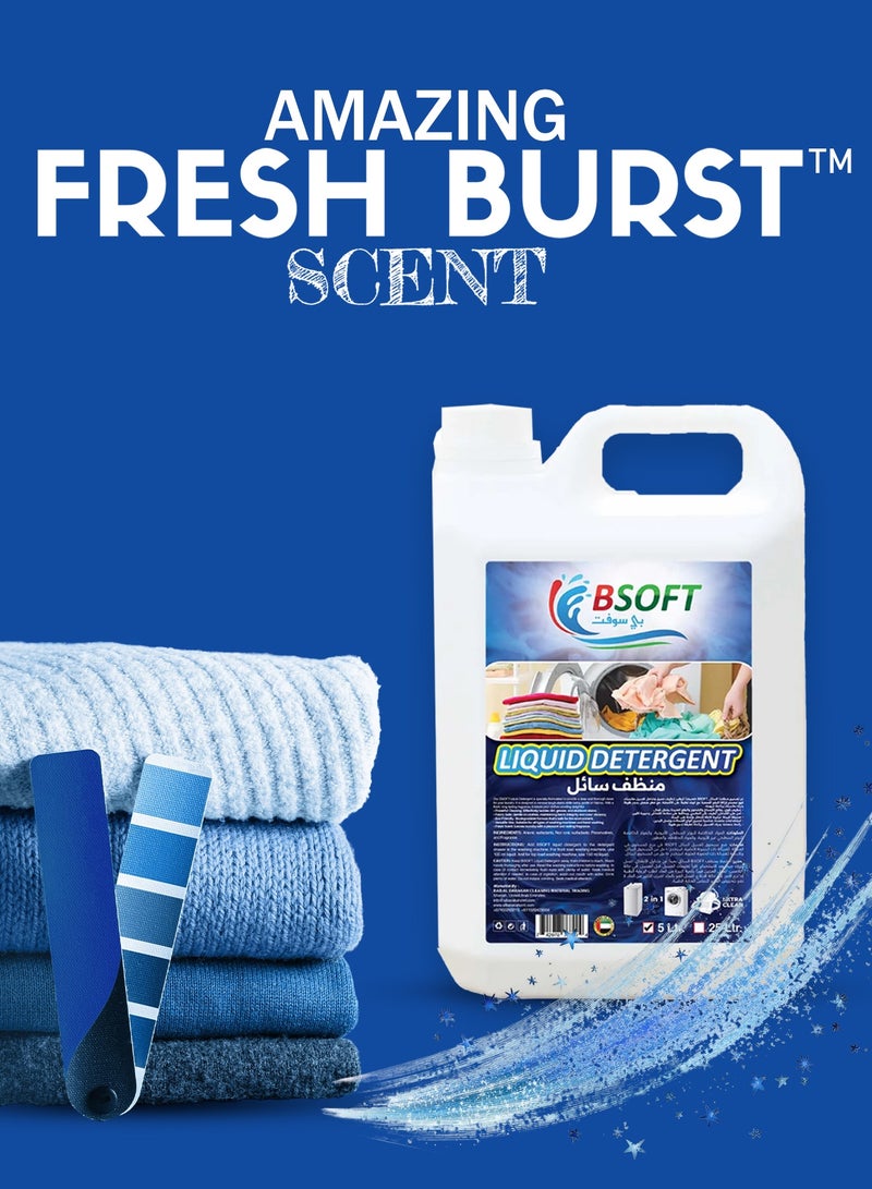 BSOFT Laundry Detergent Liquid 5-Litre Blissful Scent Dual Pack - Image 2