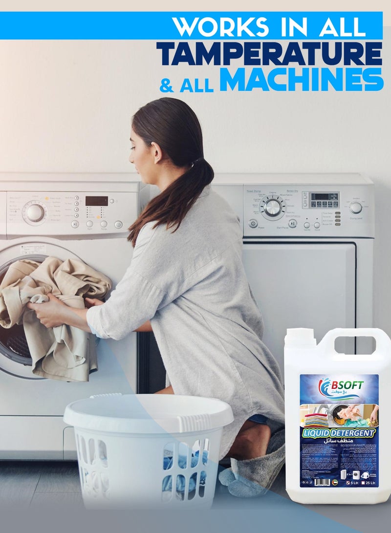 BSOFT Laundry Detergent Liquid 5-Litre Blissful Scent Dual Pack - Image 4