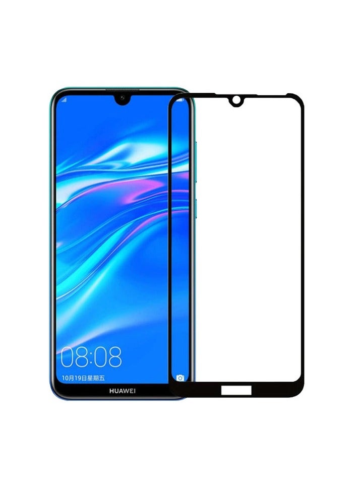 M7molge Full Coverage Glass Screen Protector for Huawei Y7 2019 - Black Frame