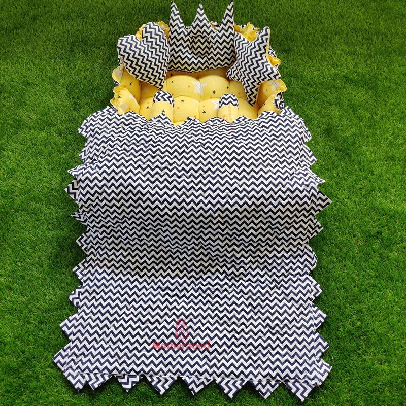 MOTHERHOOD MOTHERHOOD Rectangle Baby Tub Bed with 5 pc Baby Pillow and 1 large baby blanket Luxury Ultrasoft Comfortable Baby Mattress Bed Sleeper bedding set cosleeper for Newborn to Toddlers Yellow - Image 3