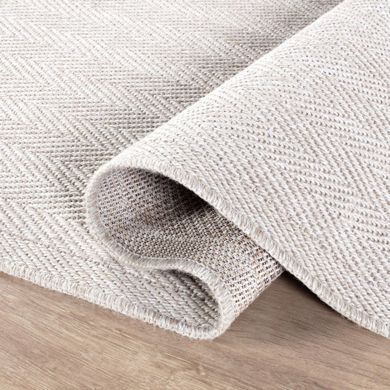 CAMILSON Easy Jute Rug 2x3, Indoor Outdoor Off-White Color Fiber Area Rugs for Bathroom and Kitchen Rug, Herringbone Seagrass Boho Woven Design, Easy-Cleaning, Washable Outside Carpet Alfombras 2 x 3 - Image 3