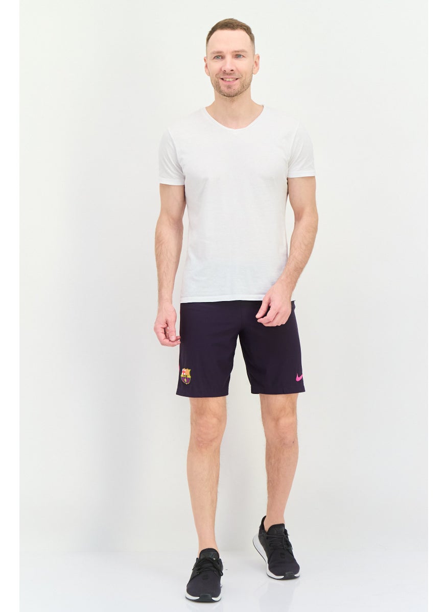Nike Men Sportswear Fit Brand Logo FC Barcelona Football Short, Dark Purple  - Image 4