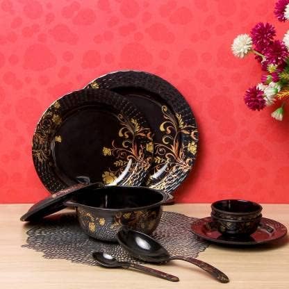 Drumstone (𝐅𝐈𝐑𝐒𝐓 𝐓𝐈𝐌𝐄 𝐄𝐕𝐄𝐑 𝐃𝐄𝐀𝐋 𝐖𝐈𝐓𝐇 𝟏𝟓 𝐘𝐄𝐀𝐑𝐒 𝐖𝐀𝐑𝐑𝐀𝐍𝐓𝐘) 40-Piece Melamine Lotus Dinner Set, Shatterproof Dinnerware, Lightweight and Heatproof - Image 3