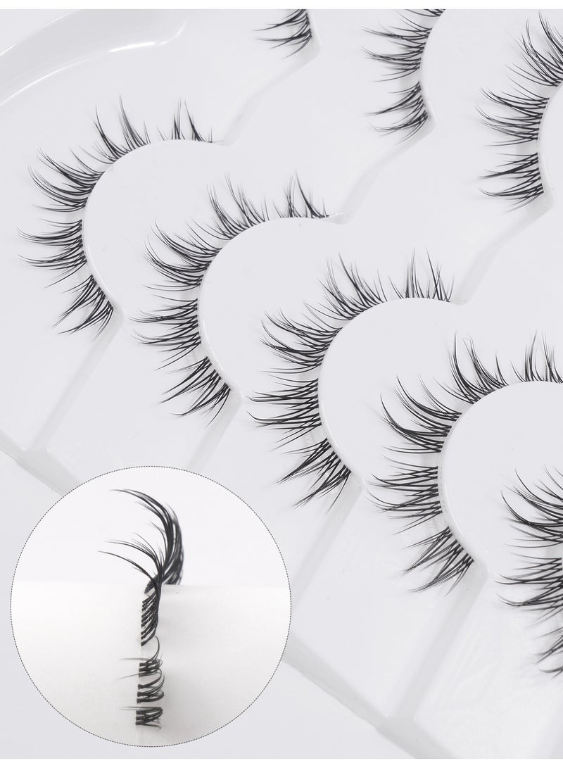 MAGEFY Lashes False Eyelashes Cat Eyes Wispy Natural Faux Mink Lashes 7 Pairs Pack Light Volume Short Fake Eye Lashes 3D Artificial Lashes Fluffy and Soft Lash Set - Image 5