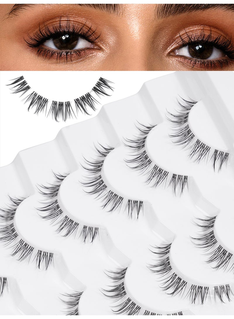 MAGEFY Lashes False Eyelashes Cat Eyes Wispy Natural Faux Mink Lashes 7 Pairs Pack Light Volume Short Fake Eye Lashes 3D Artificial Lashes Fluffy and Soft Lash Set - Image 3
