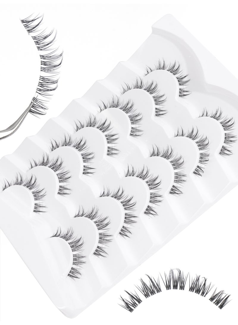MAGEFY Lashes False Eyelashes Cat Eyes Wispy Natural Faux Mink Lashes 7 Pairs Pack Light Volume Short Fake Eye Lashes 3D Artificial Lashes Fluffy and Soft Lash Set - Image 2