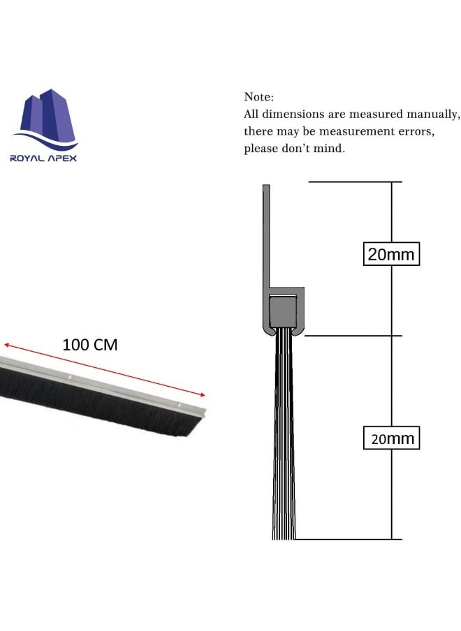 Royal Apex Door Bottom Brush And Rubber Seal With Screw For Exterior/Interior Doors, Insulation Door Seal Sound Proof Under Door Draft Blocker- Keeping Noise Repellent And Dust (100Cm, Brush White)  - Image 2
