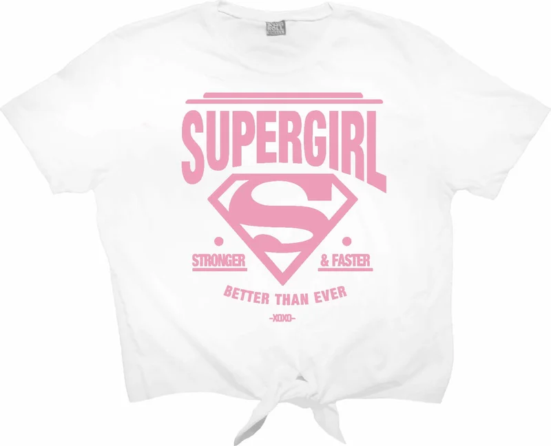 Rock&Roll Superabla White Cut-Out Crop Top Tied Women's T-Shirt