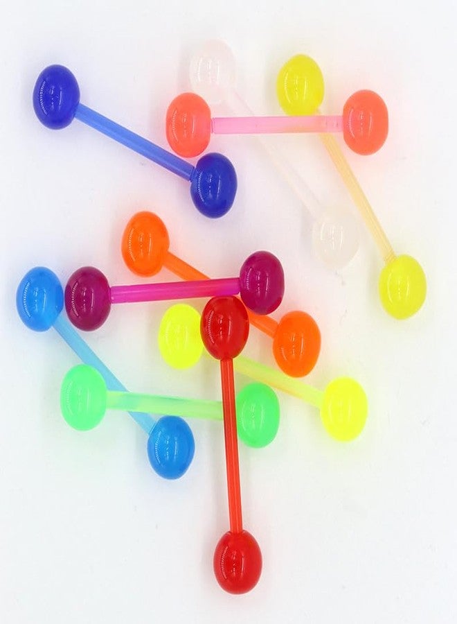 POYAMUSE Glow in the Dark Tongue Rings – 14G UV Acrylic Ball Barbell Piercing Jewelry for Women Beach Jewelry-acrylic - Image 3