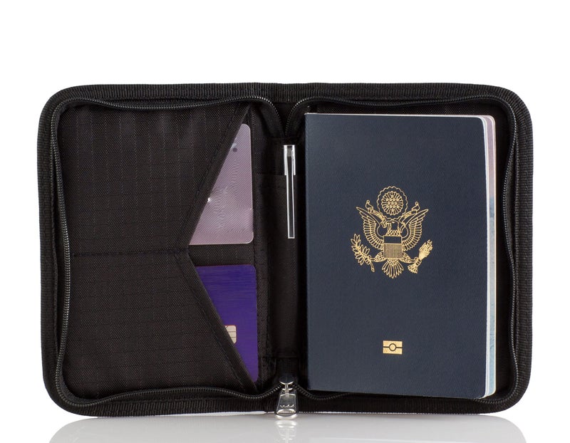 Zero Grid Passport Holder & Travel Wallet with RFID Blocking - Premium Document Organizer Case for Men and Women - Holds Passports, Cards, Tickets, ID, Cash - Compact Zippered Wallet - Midnight  - Image 1