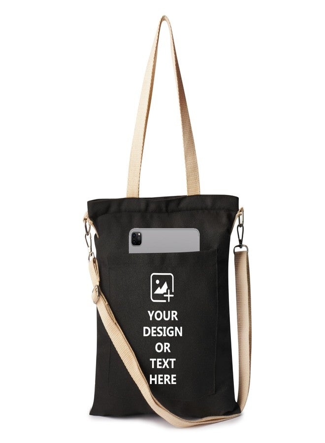 TrendoPrint Customized Printed Cross Body Sling Bag with Extra Front Pocket - College Bag for Girls, 100% Organic Cotton Tote Bag