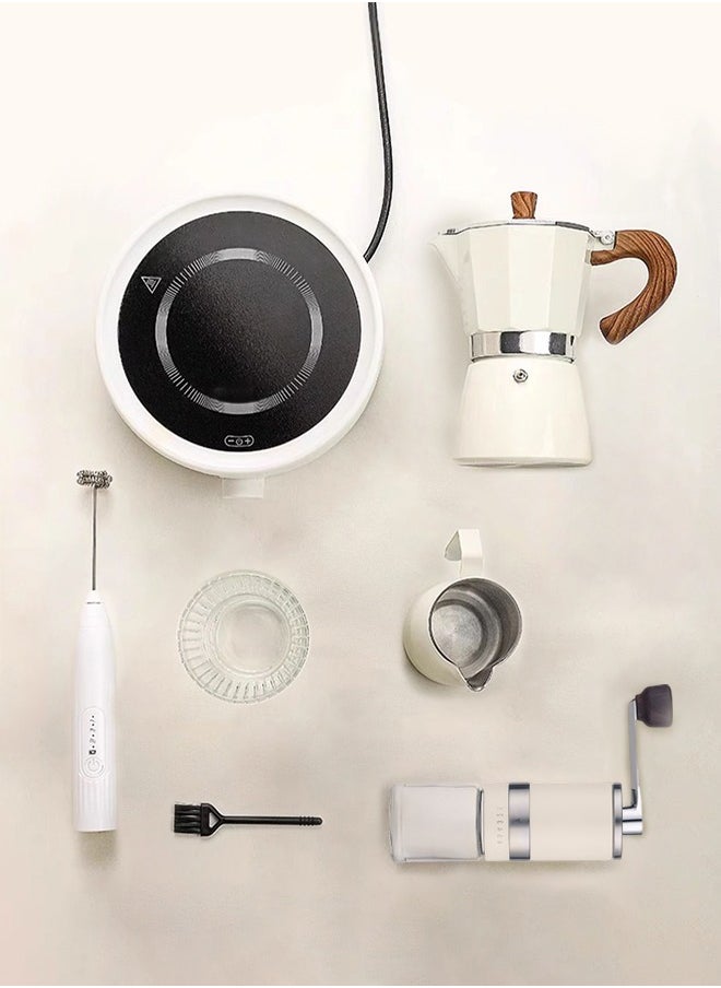 V60 Coffee Maker Set,300ml Espresso Maker Steam Italian Stovetop Coffee Makers With Electric Ceramic Cooker Coffee Gift for Home Travel