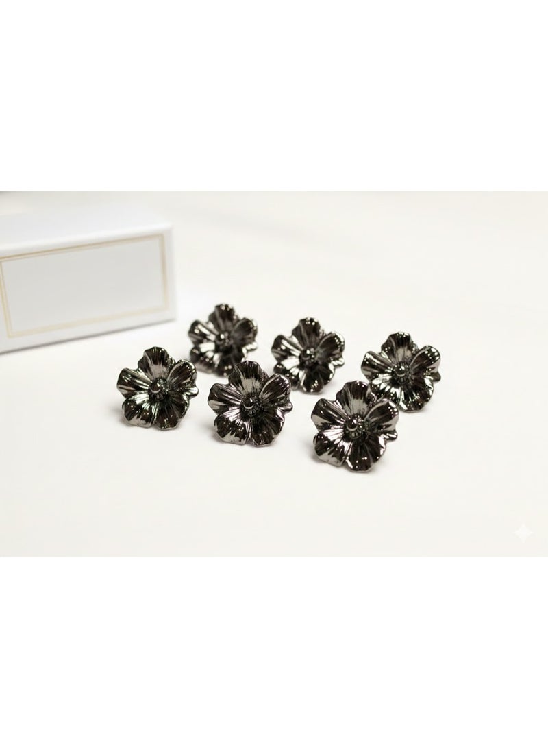 Set of 6Pcs Premium 25mm Metal Black Buttons for Abayas, Suits, and Blazers – High-Gloss Luxury Finish – Replacement Sewing Buttons for Fashion - Image 1