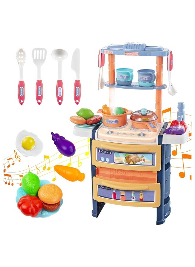 BAYBEE Baybee DIY Pretend Play Kitchen Set Toys for Kids, Home Kitchen Accessories with Role Playing Game Food and Cooking Playset for Toddlers, 35 PCS Indoor Play Set for 3 to 8 Years Girl Boy 