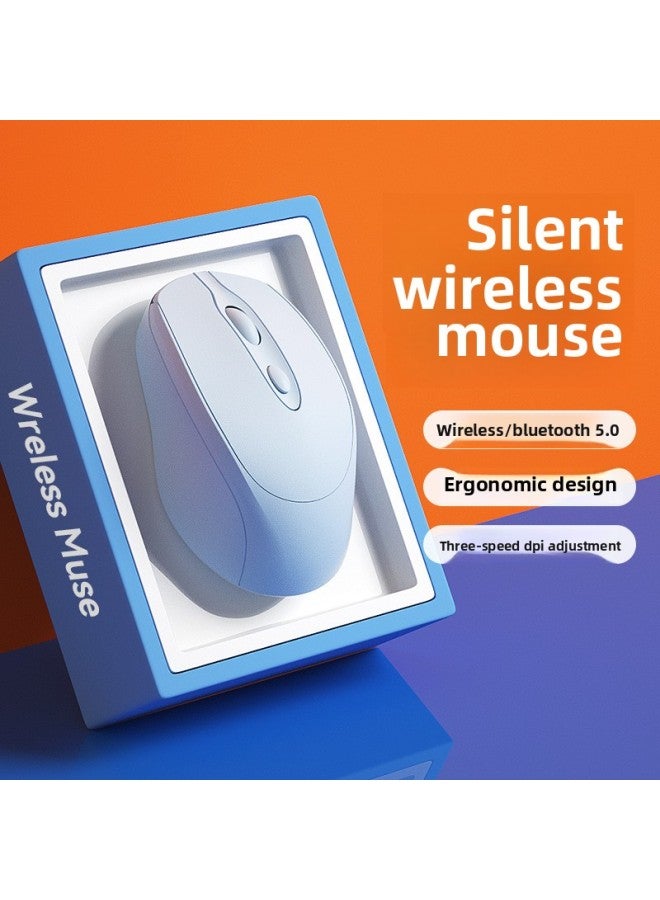 Wireless Mouse Bluetooth Dual Mode Silent Charging Silent Unlimited Laptop Office Girl Cute Look-Specification:[sky Blue] Bluetooth + 2.4g Wireless Version ★ Charging Mute ★ Comfortable Feel - Official Standard