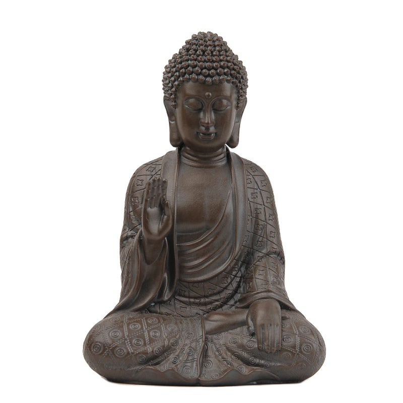Leekung Buddha Statue for Home DecorBuddah Statute Zen DecorationMeditation Buddha Decor Brown 7 inch