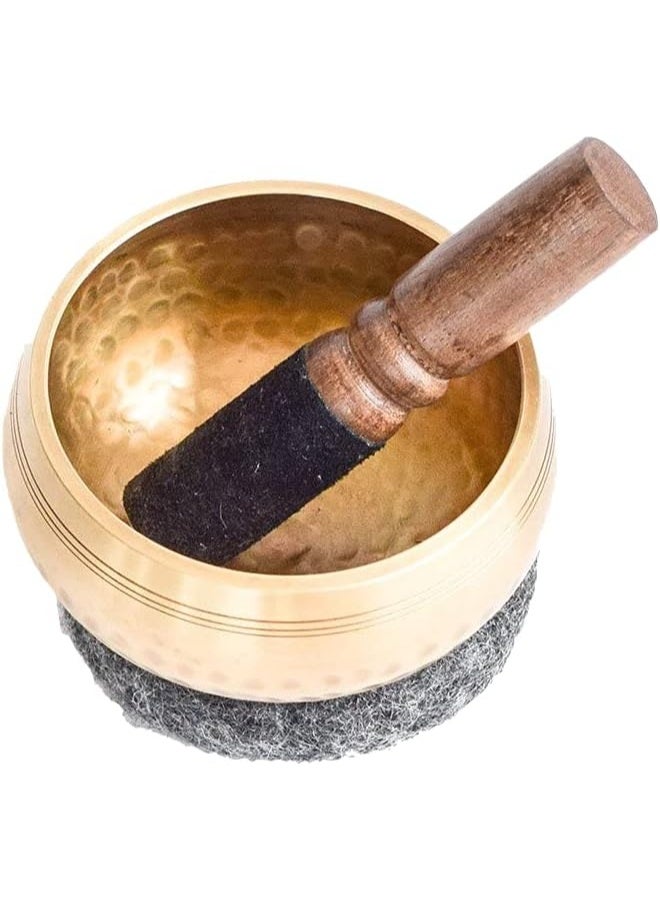 HALFMOON Hand Hammered Brass Singing Bowl, 4-Inch Size - Image 1