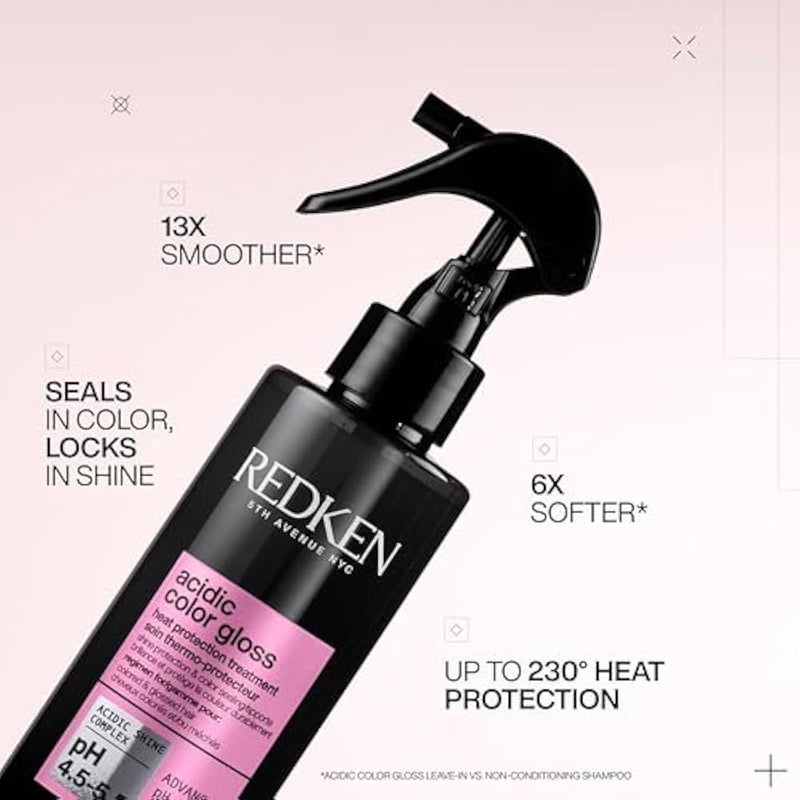 REDKEN Acidic Color Gloss Heat Protection Treatment 230°C, Leave-In Treatment, Hair Shine Spray, Colour Protection, 190ml - Image 3