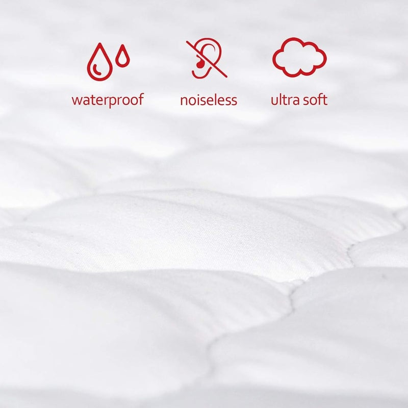 Moonsea أوراق اللعب القابلة للغسل من مونسي متوافقة مع سرير اللعب 4moms Breeze Plus باللون الأبيض - Image 3