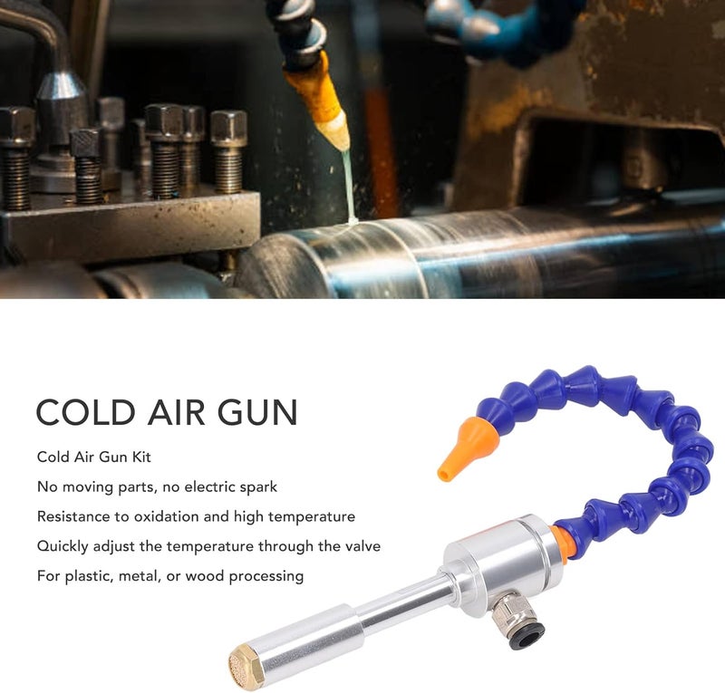 klarako Cold Airwith Flexible Tube, Aluminum MiniCold Air Dry Coolingwith Fitting, 520BTU / h 131Kcal / H Cold AirAirflow Machine for Plastic, Metal, Wood Processing - Image 2