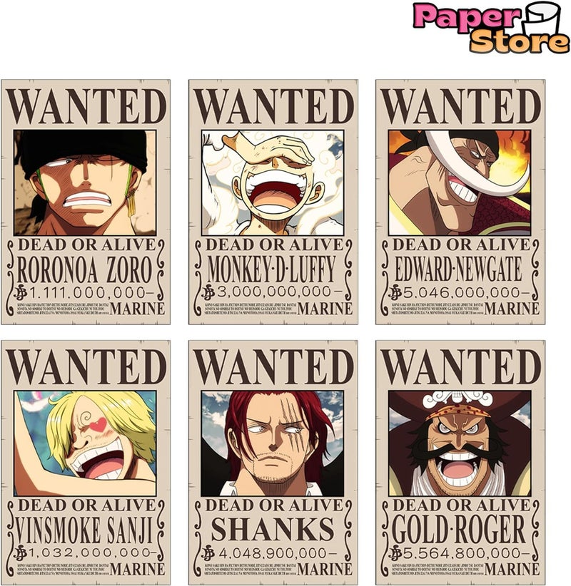 Today Idea One Piece Bounty Posters Set of 21 | Self-Adhesive Wanted Posters | 8.3×12 Inches | Post-Wano & Post-Timeskip Anime Wall Art for Room Decor - Image 3