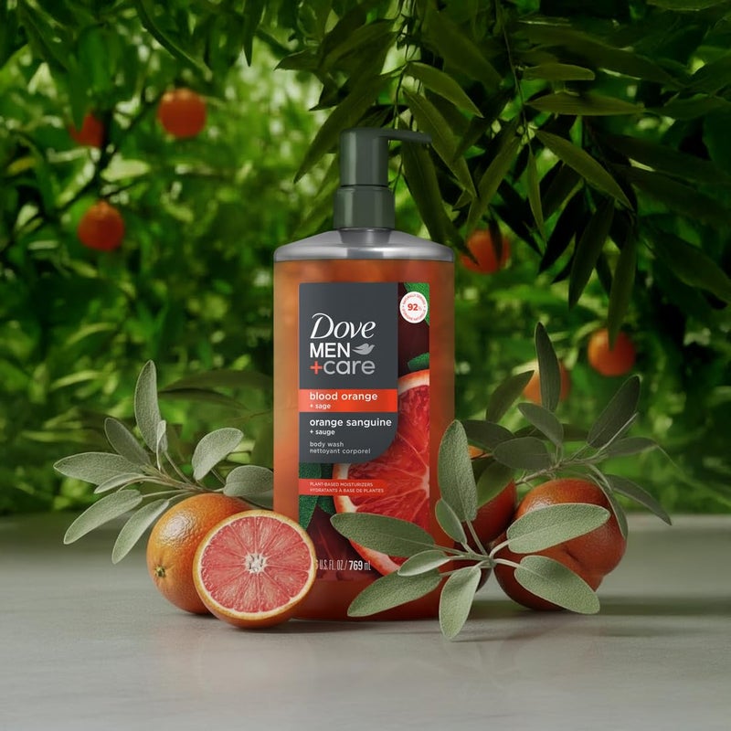 Dove Men+Care غسول الجسم دوف للرجال + العناية برائحة البرتقال الدموي لإعادة بناء البشرة في الحمام مع منظفات ومرطبات نباتية 26 أونصة سائلة - Image 3