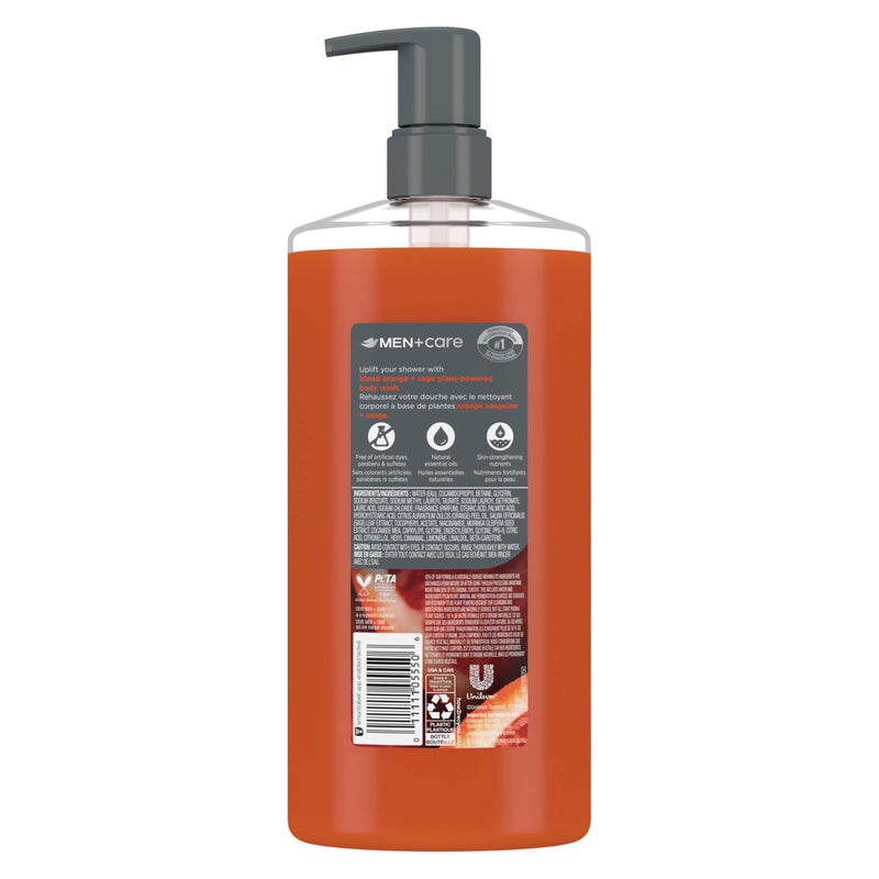 Dove Men+Care غسول الجسم دوف للرجال + العناية برائحة البرتقال الدموي لإعادة بناء البشرة في الحمام مع منظفات ومرطبات نباتية 26 أونصة سائلة - Image 2