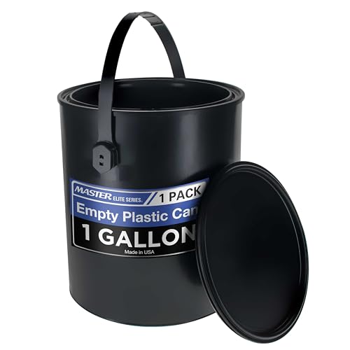 Master Airbrush Master Elite 1 Gallon Empty Plastic Paint Can Bucket - Triple Lock Airtight Lid Seal, 128 fl. oz. All-Plastic Coating Storage Container Can - Pail Handle, Dent & Rust Proof, Odor & Chemical Resistant - Image 1