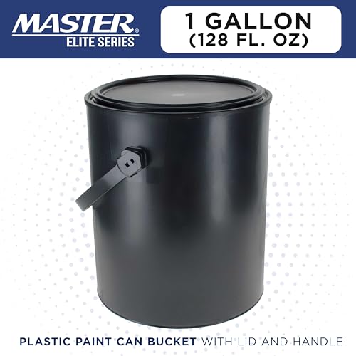 Master Airbrush Master Elite 1 Gallon Empty Plastic Paint Can Bucket - Triple Lock Airtight Lid Seal, 128 fl. oz. All-Plastic Coating Storage Container Can - Pail Handle, Dent & Rust Proof, Odor & Chemical Resistant - Image 2