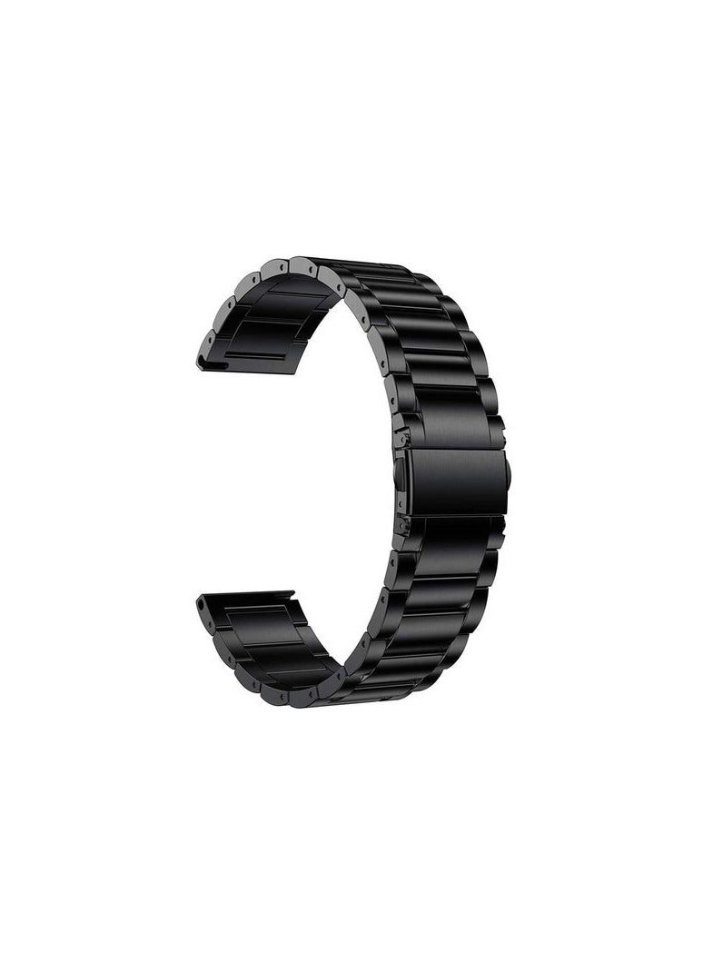 أحزمة بديلة معدنية من الفولاذ المقاوم للصدأ سريعة الإصدار 20 مم متوافقة مع الساعة الذكية Amazfit Bip 3 / Bip 3 Pro - أسود - Image 2