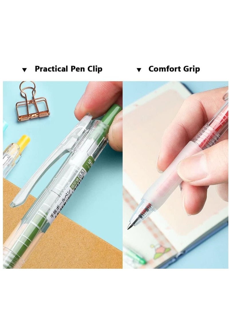 9 Colors Retractable Gel Ink Pens with Grip +9 Refill, Assorted Colors Ink, Smooth Writing Pens Color - Image 3