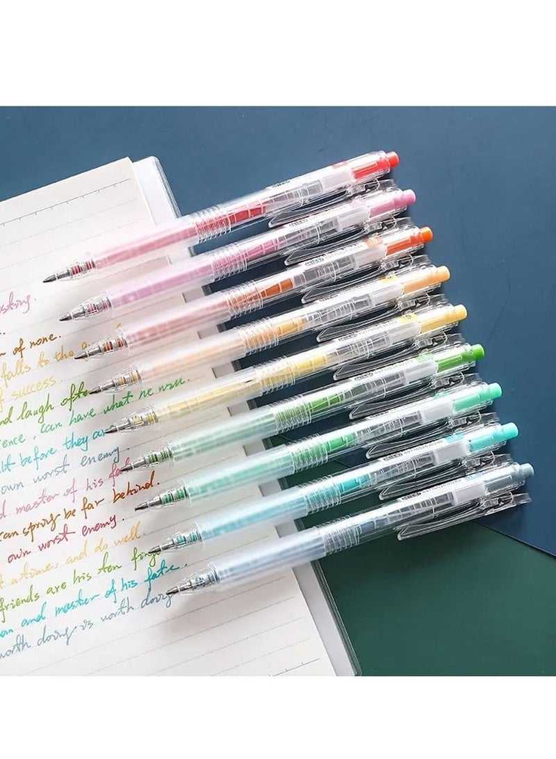 9 Colors Retractable Gel Ink Pens with Grip +9 Refill, Assorted Colors Ink, Smooth Writing Pens Color - Image 2