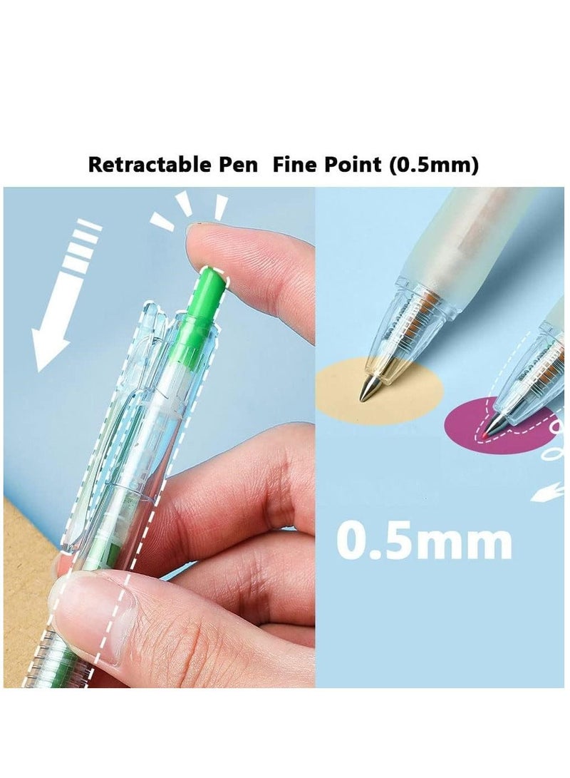 9 Colors Retractable Gel Ink Pens with Grip +9 Refill, Assorted Colors Ink, Smooth Writing Pens Color - Image 4