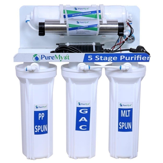 5 STAGE GRAVITY BASE WATER PURIFIER FOR HOME WITH ACTIVATED CARBON AND UV FILTER