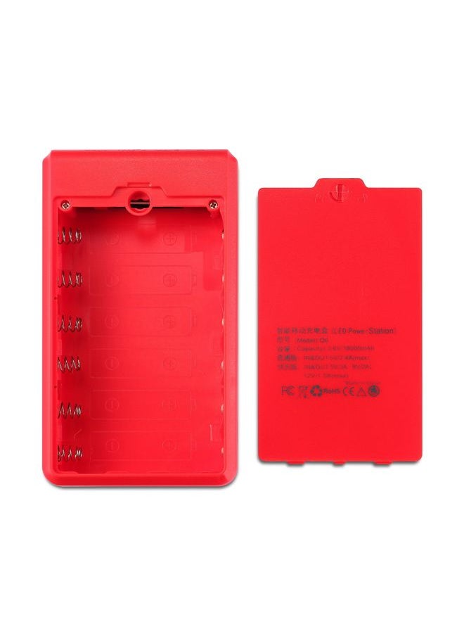 HuHa - Q6 Removable 6 Sections 18650 Battery Box Charger Case, Style: Ordinary(Red) - Image 1