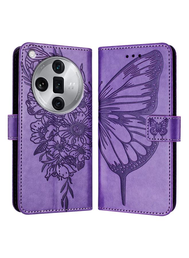S-TOP Case For OPPO Find X7 Ultra Embossed Butterfly Leather Phone Case - Image 1