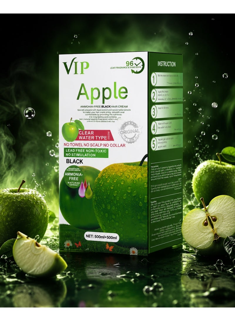 VIP Apple Black Hair Color Cream 500 ml + 500 ml With Developer - Image 3