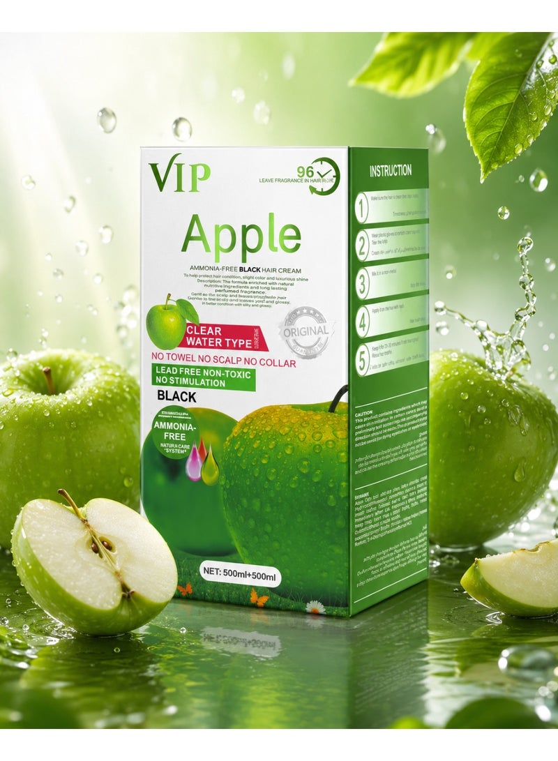 VIP Apple Black Hair Color Cream 500 ml + 500 ml With Developer - Image 5