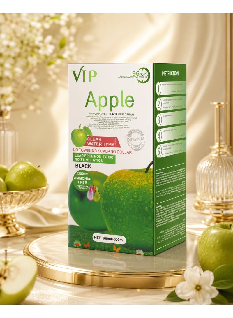 VIP Apple Black Hair Color Cream 500 ml + 500 ml With Developer - Image 4