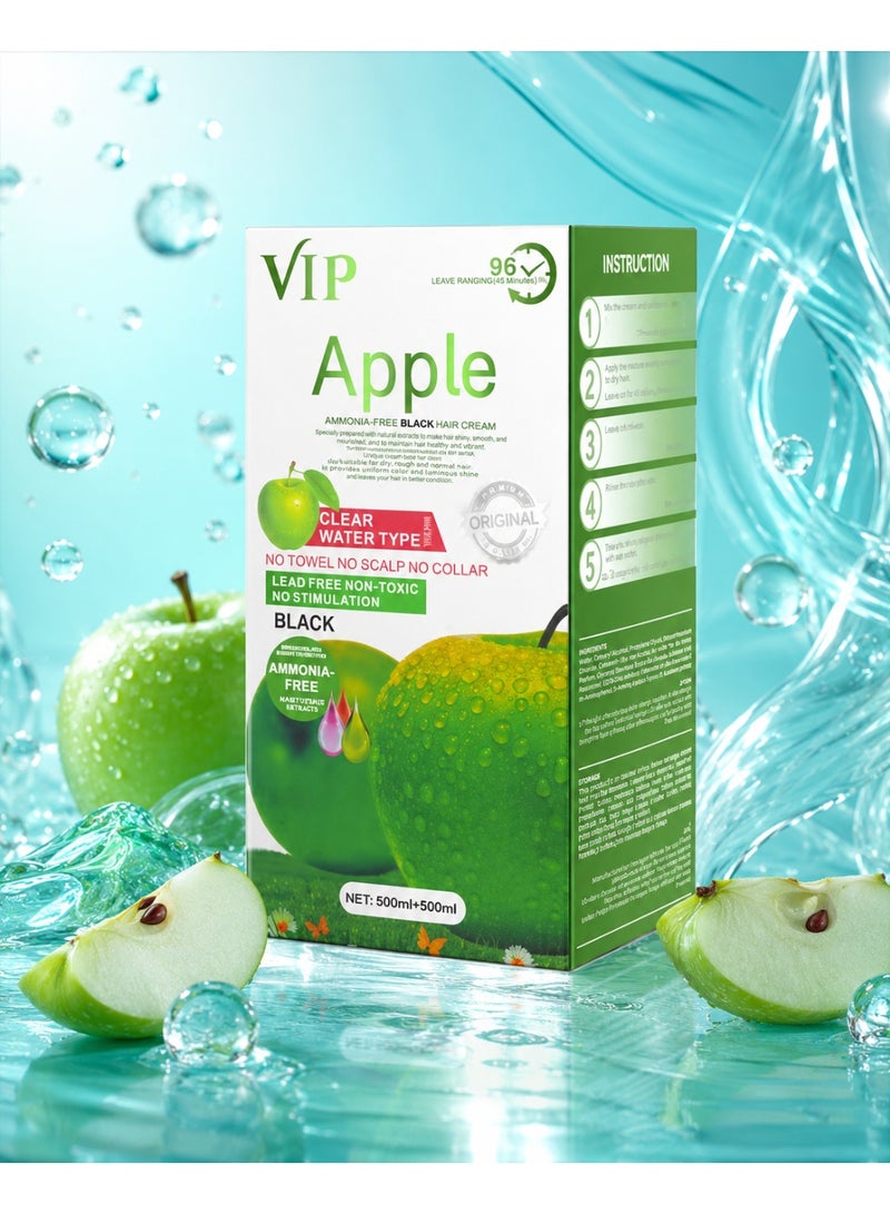 VIP Apple Black Hair Color Cream 500 ml + 500 ml With Developer - Image 2