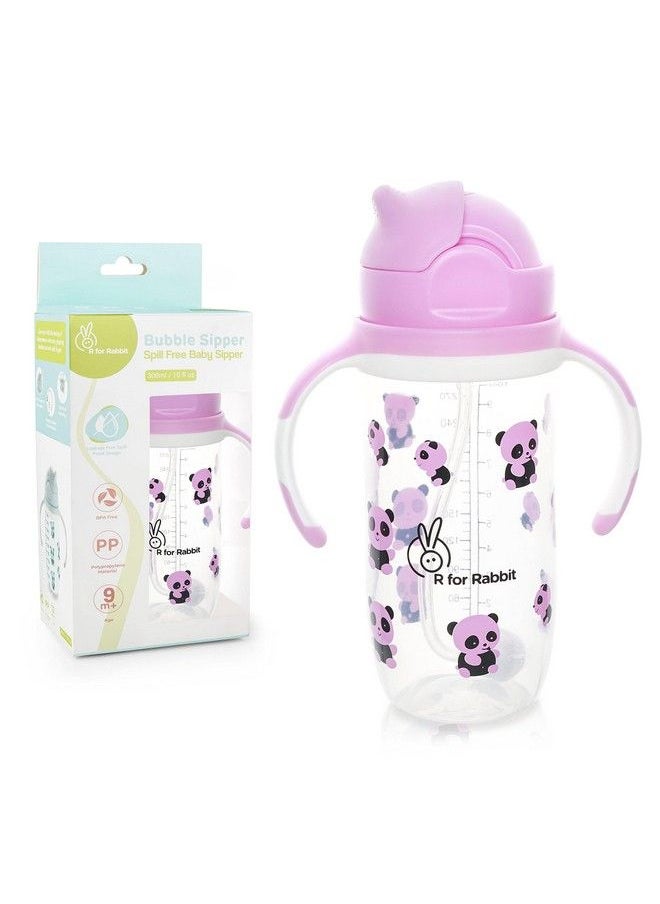 R for Rabbit Premium Bubble Baby Sipper ;10 Fl Oz ; Anti Spill Sippy Cup With Soft Silicone Straw Bpa Free & Non Toxic For Baby Kids Of 9+ Months(300 Ml Pink)  - Image 2