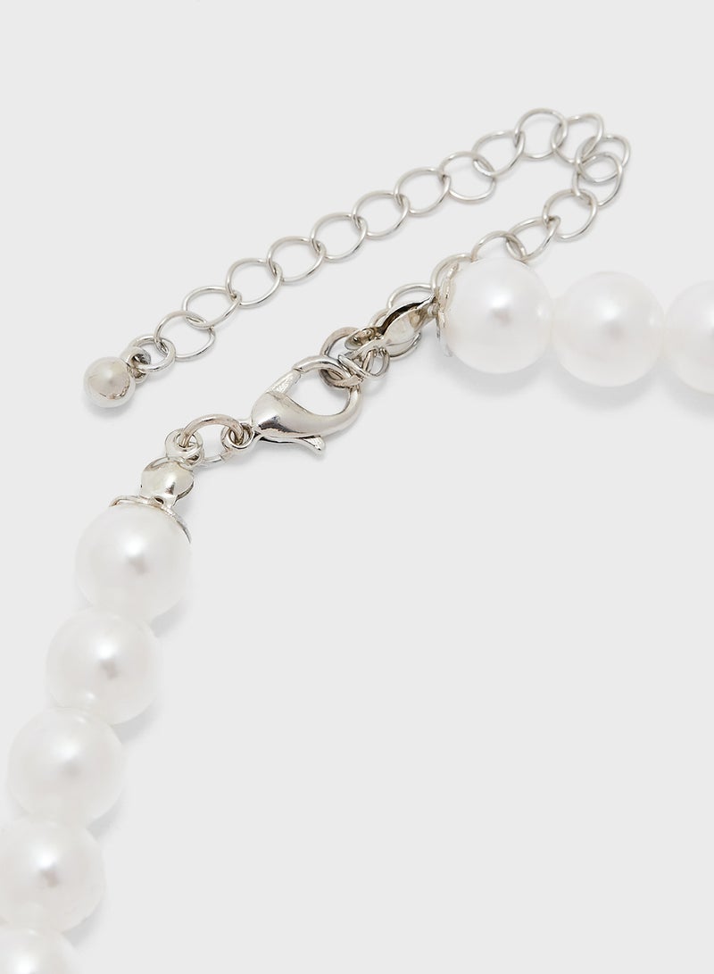 خزانة طقم قلادة طويلة بتعليقة شراشيب ولؤلؤ وأقراط متدلية - Image 3