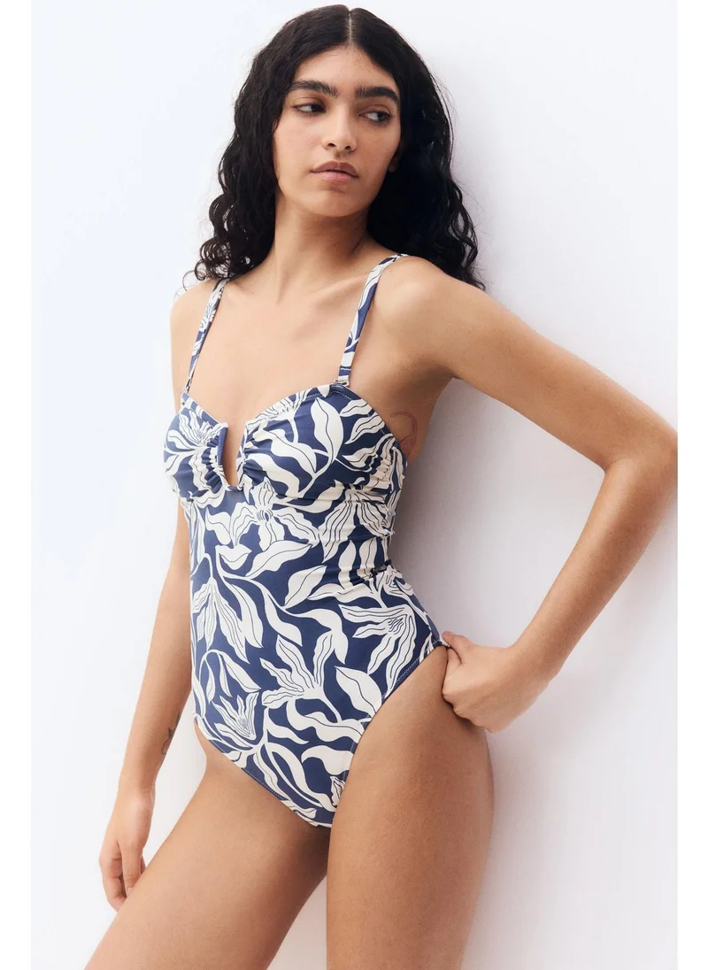 H&M Padded-cup bandeau swimsuit