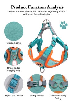 URbazaar Small Dog Harness No Pull, Adjustable Dog Strap, Easy Control Padded Dog Vest Harness, Reflective No-Pull Pet Harness for Outdoor Walking，Training  - Image 4