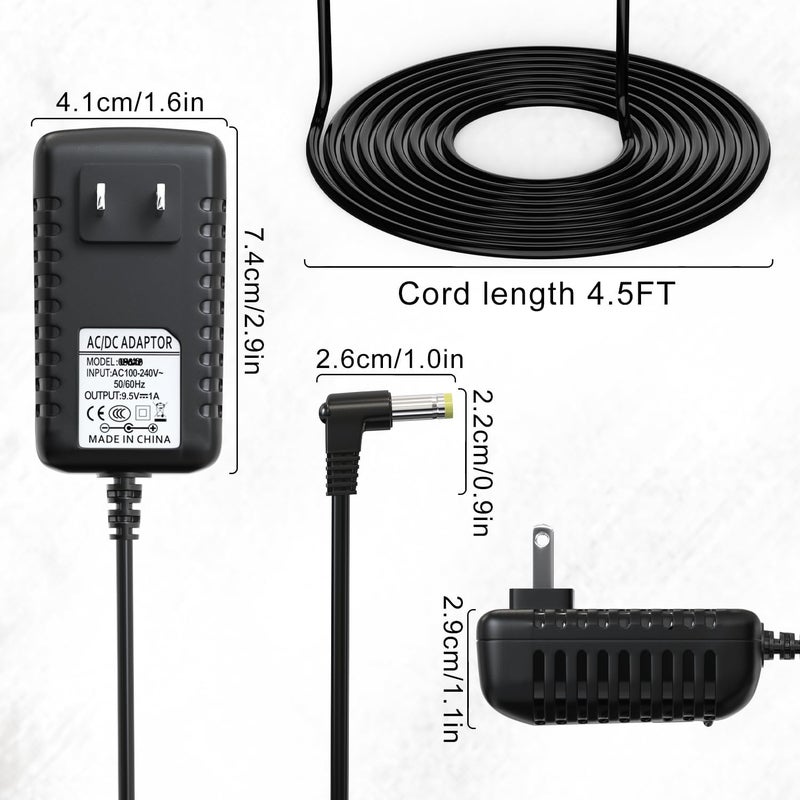 BOEEA 9.5V AC/DC Adapter Power Cord for Casio Piano Keyboard LK-135 WK-225 CTK-2500 CTK-2400 CTK-2550 CTK-1100 WK-220 LK-165 CTK-2090 SA-76 SA-46 Piano Keyboard Charger Replacment- Not for 9V - Image 5