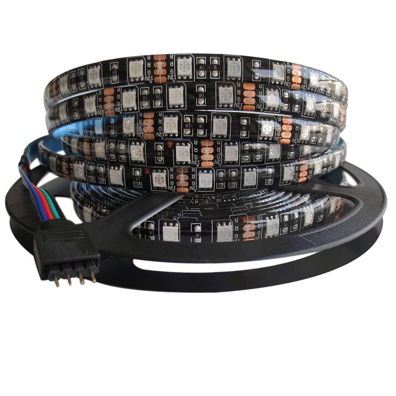 5M Black PCB 5050 RGB LED Strip Waterproof IP65 300 SMD Black PCB Board DC 12V Flexible Light