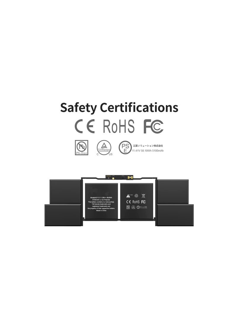 Terabyte A2141 A2113 Laptop Battery Compatible with MacBook Pro 16 Inch A2141 Release 2020 2019, EMC 3347 MVVL2 MVVL2LL/A MVVM2 MVVM2LL/A MVVJ2 MVVJ2LL/A MVVK2 MVVK2LL/A(11. 36V V V 99.8Wh) - Image 4